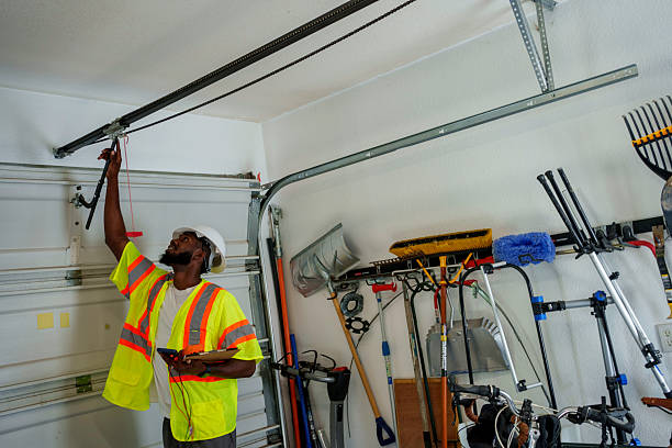 Professional Garage Door Spring Repair technician working in St. Bonaventure, NY